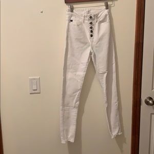 High waist white Kancan jeans